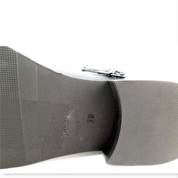 New AQUATALIA Black Leather Buckled Strap Weatherproof Bootie 7.5 - Picture 8 of 8